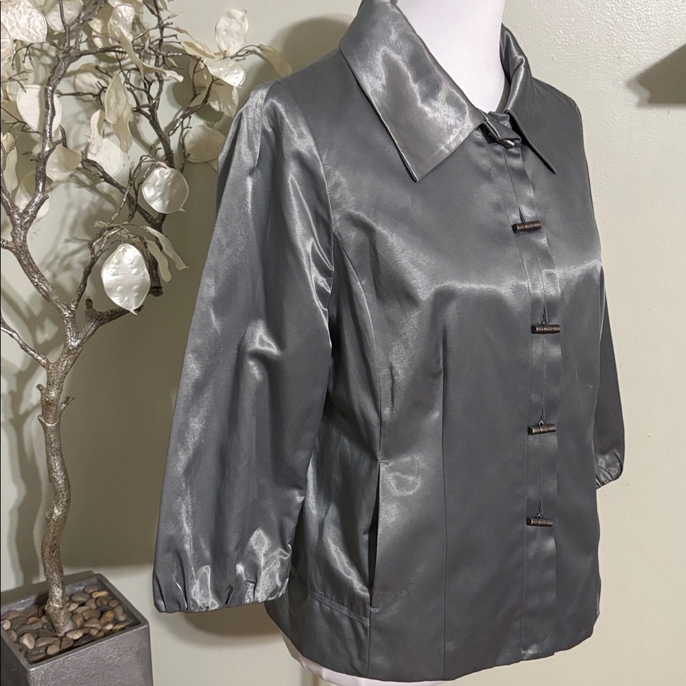 Chico's Metallic Gray Blazer - Picture 3 of 5